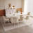 78.97" Modern Rectangle Cream White Dining Table Set with 8 Chairs for Kitchen, Bar, Living Room-1179052239-1179052233