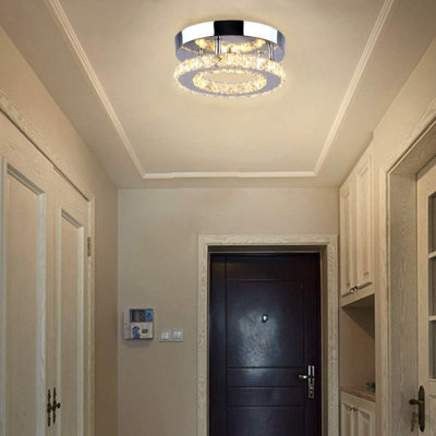 Mini luminaire suspendu moderne en cristal avec plafonnier semi-encastré en cristal