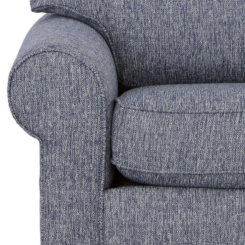 Fauteuil et repose-pieds Ornella, Bleu indigo