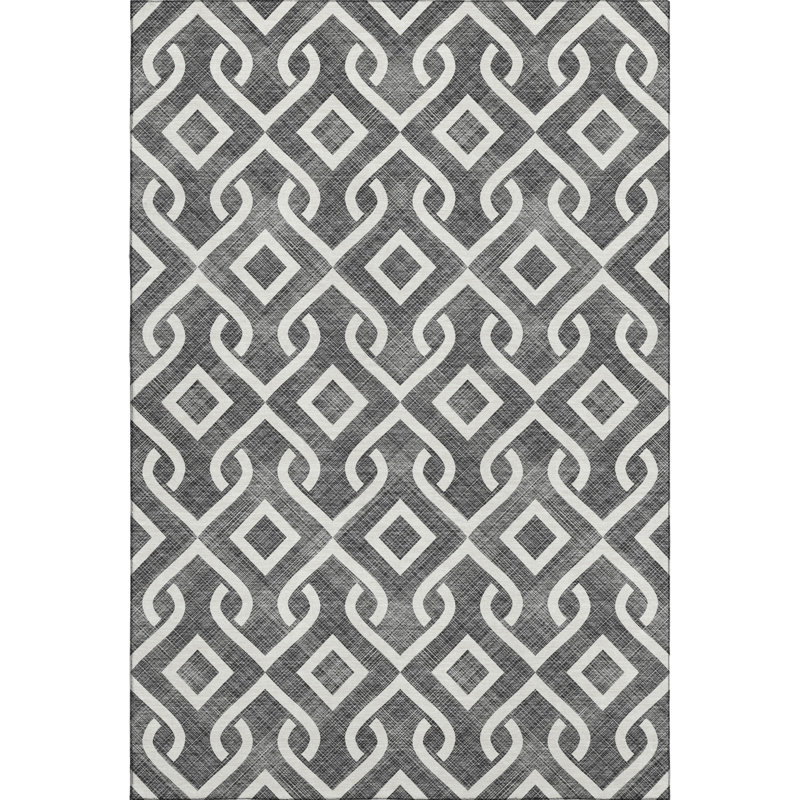 Premium Machine Washable Cerrito Black Rug, Rectangle 3' x 5'