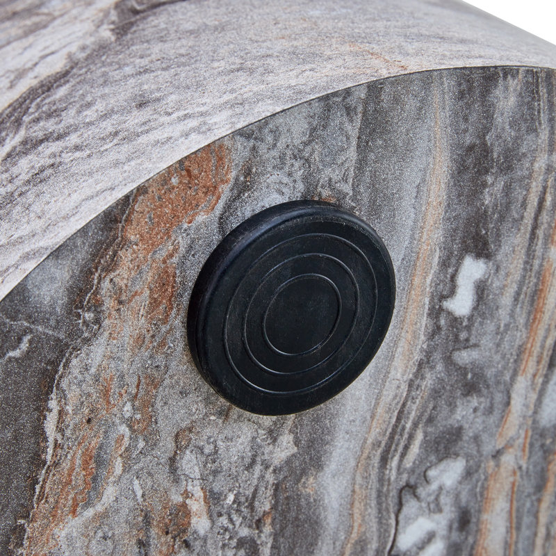 marble textured cylindrical coffee table
