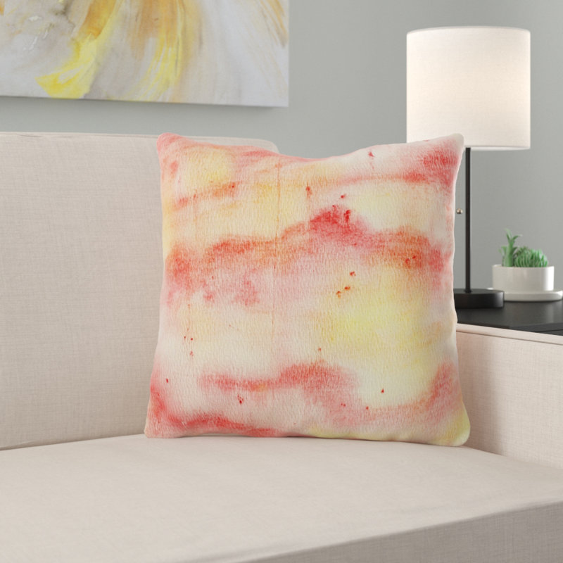 Coussin décoratif aquarelle Mui, Microsuède, Intérieur