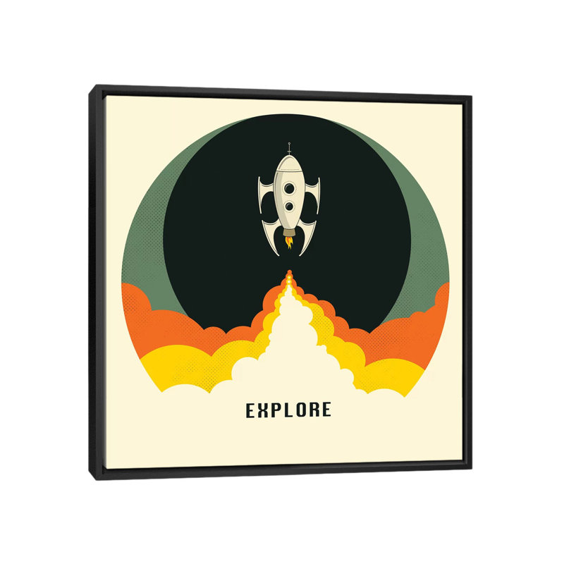 «Explore I», impression sur toile, H 18 po x l 18 po x P 1,5 po, Toile avec cadre noir, Pas de tapis