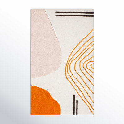 Felipe Handmade Wool Ivory / Rust Rug