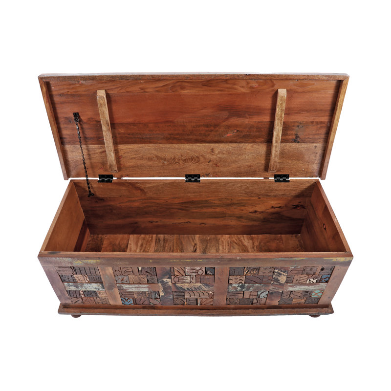 Beyza Antique Solid Wood Trunk Box
