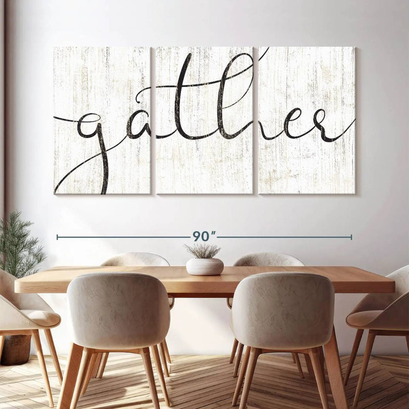 «Gather Calligraphy», reproduction d'art sur toile, H 45 po x l 92 po x P 1,25 po