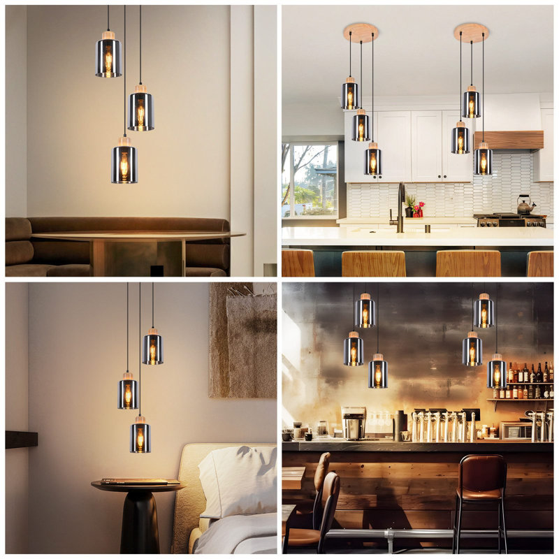 Pendant light dining table hanging lamp E27: dining table lamp hanging dining room lamp vintage kitchen lamp hanging light made of glass pendant lamp for kitchen dining room - without bulb