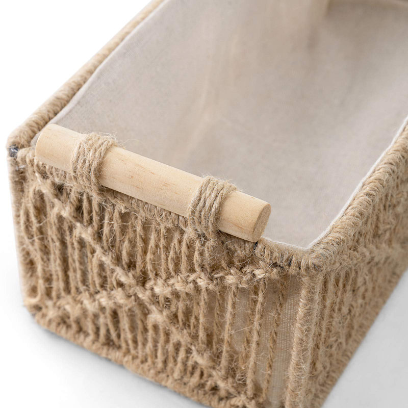 Paniers de rangement, ensemble de 2 boîtes décoratives tissées à la main Boho