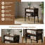 Ensemble de table de chevet empilable 2 pièces, tables de chevet en acier et en bois d'ingénierie avec tablettes ouvertes, tables de bout de style rétro pour chambre à coucher, salon ou bureau, brun