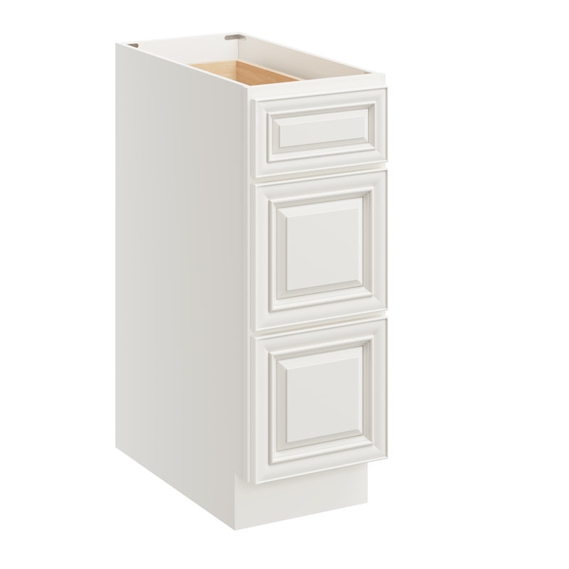 Armoire de cuisine avec 3 tiroirs H 34,5 po x P 24 po de la collection Casainc, Peinte en blanc, 12"