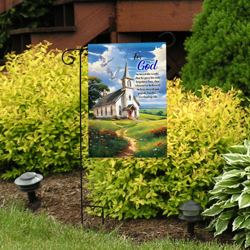 «For God Church», drapeau de jardin