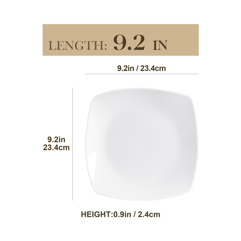 23.5cm Porcelain China Commercial Dishwasher Safe Dinner Plate,  