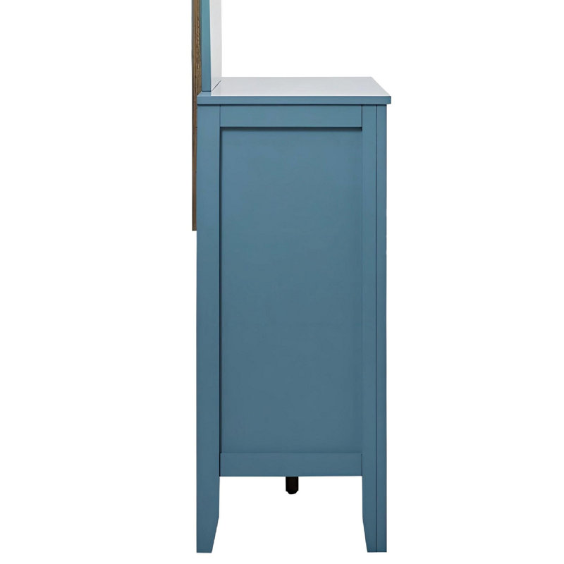 Commode 6 tiroirs Woonden, Sarcelle