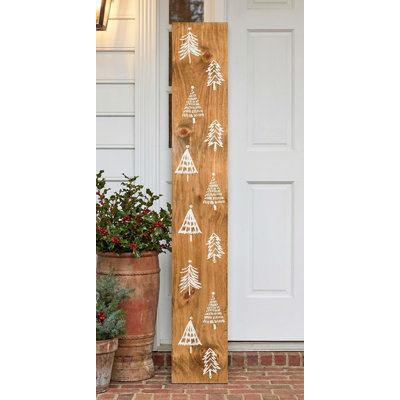 Christmas Tree Farm White Porch Leaner 59" x 7.25"