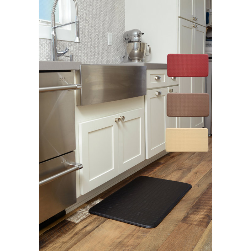 Solid Color Anti-Fatigue Non-Skid Kitchen Mat, Brown