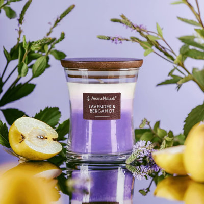 Aroma Naturals 3-Layer Scented Soy Wax Candle Jar Hourglass Long Burning up70hrs