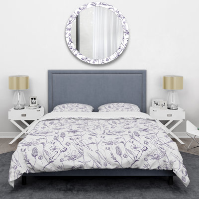 Ensemble de housse de couette à motif floral - Polyester microfibre