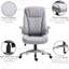 Chaise de bureau à haut dossier avec pivot à 360 degrés et accoudoirs souples, rembourrage épais en similicuir gris