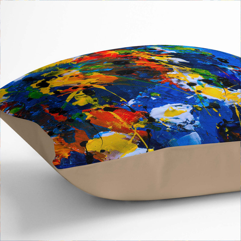 Abstract Square Cushion, 40 x 40 cm, Stone