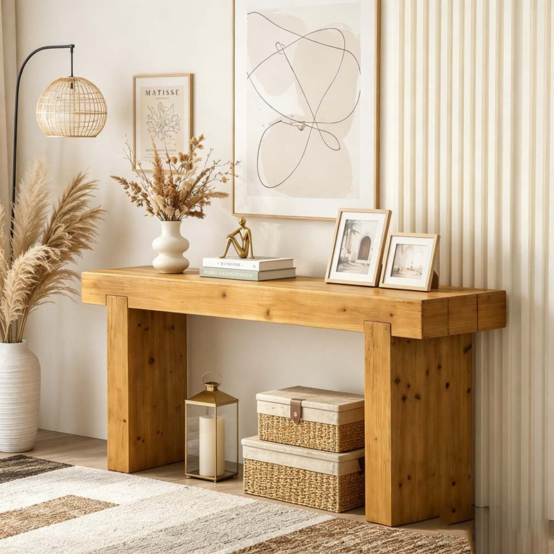 Console en bois massif 63 "