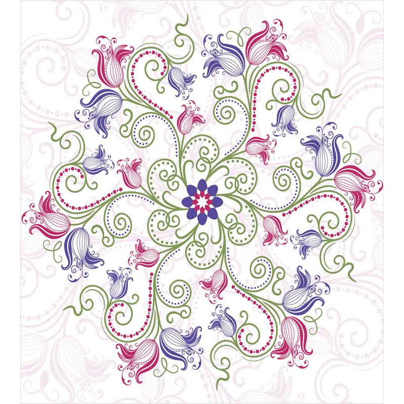 Eclectic Polyester Floral Duvet Cover, Queen Duvet Cover + 2 Standard Shams