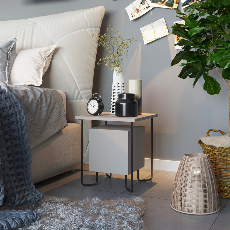 Table de chevet Merinville, gris