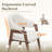 Modern Minimalist Linen Armchair, Solid Wood Legs – Perfect Dining/Office/Accent Chair-318950301