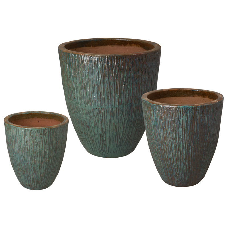 Efkea Handmade Ceramic Pot Planter, Teal