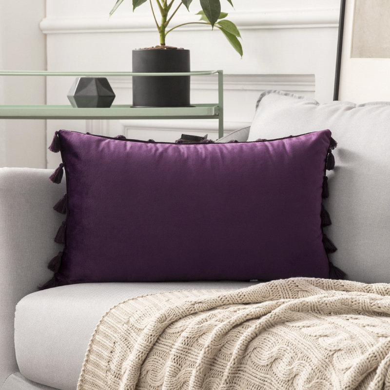 Velvet Pillow, Purple, Pillow Cover Only - No Insert
