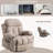 Swinging recliner massage heated sofa, with USB and 2 cup holders in side pockets-1836463147