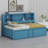 Metal Daybed With Trundle, Storage Shelves And USB Ports-535600379
