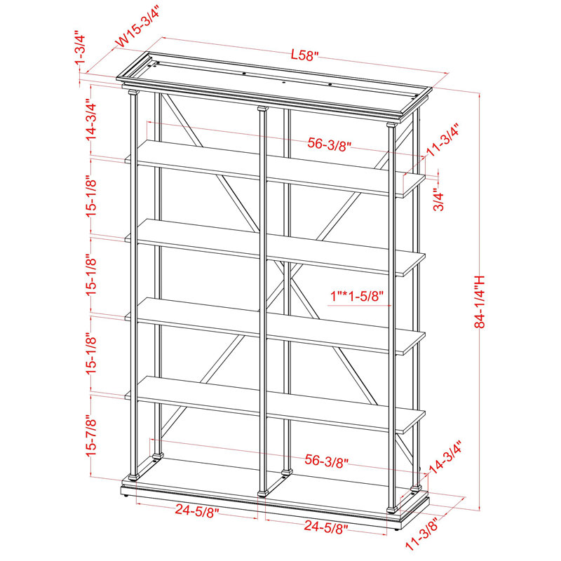 Calton Etagere Bookcase, Antique Blue