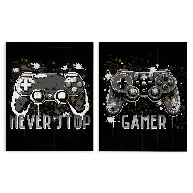 Ensemble de 2 toiles Modern Gamer, H 20 po x l 16 po