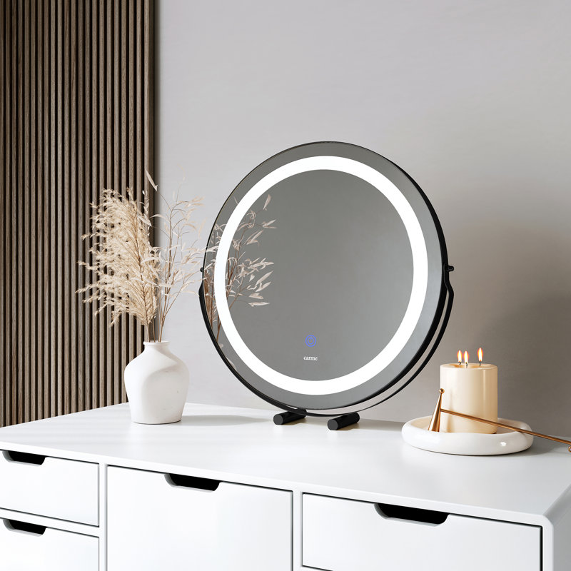 Zara Touch Sensor LED Light Mirror, Black, 42.5 cm x 40 cm