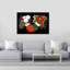 Merry Christmas Floral Abstract Contemporary Winter Flower Wall Art Print 1 Piece Wrapped Canvas Wall Art-398766586