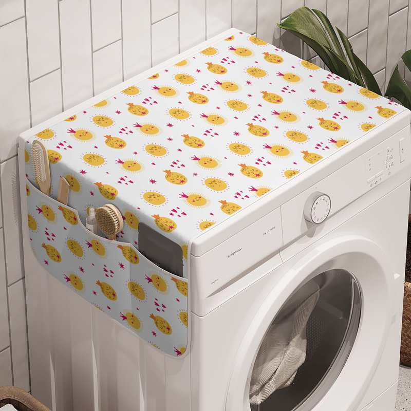 Machine à laver East Urban Home Nature, paquet de 2, 47 po x 18,5 po, moutarde, blanc magenta