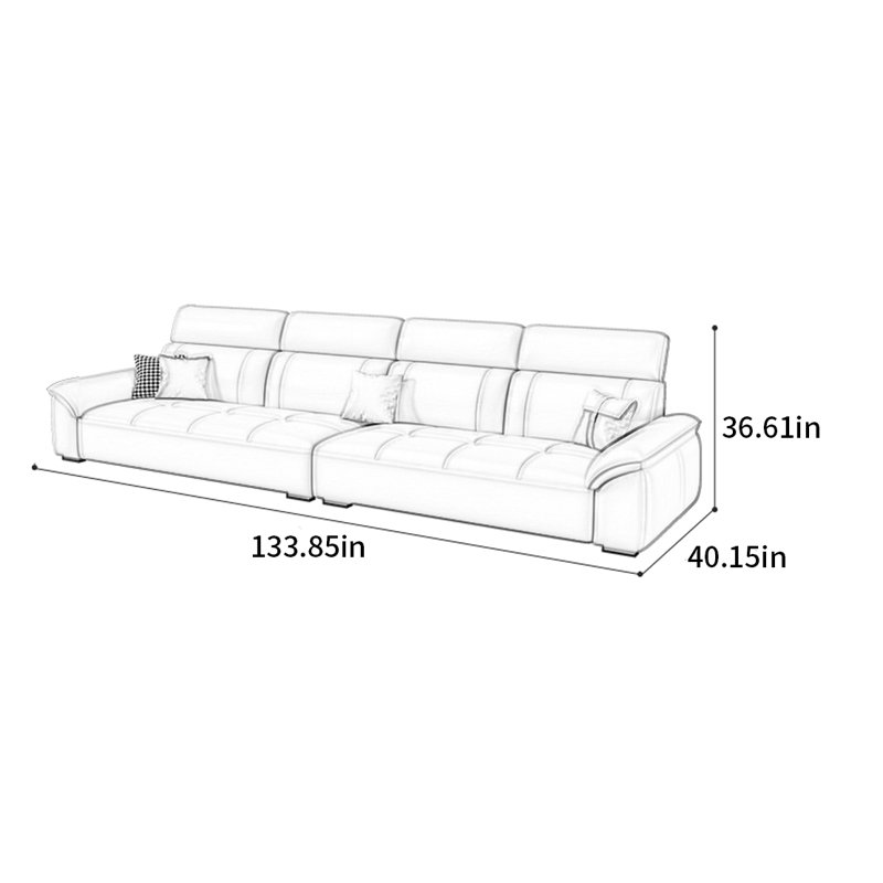 Moyne, H 36,61 po x l 133,85 po x P 40,15 po