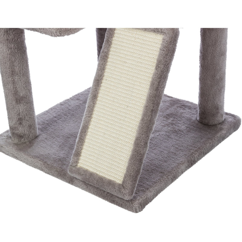 TRIXIE Pepito 39.4" Cat Tower, 3-Level Cat Tree with Sisal Scratching Posts and Ramp, Plush Condo and Hammock
