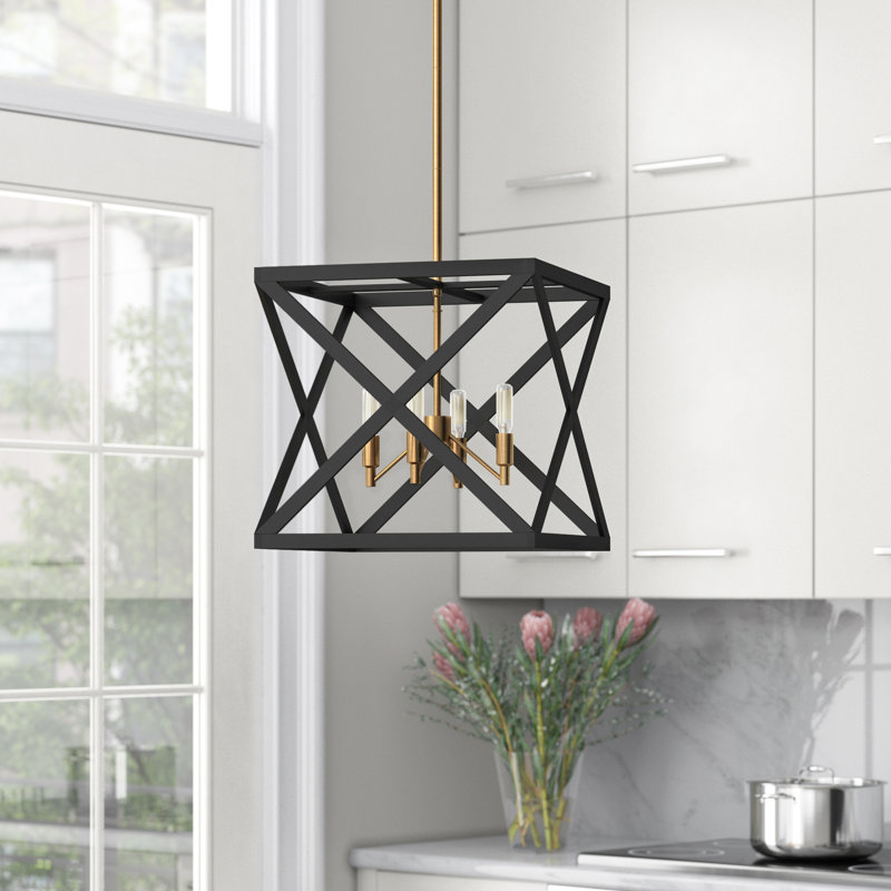 4 - Light Dimmable Square / Rectangle Chandelier