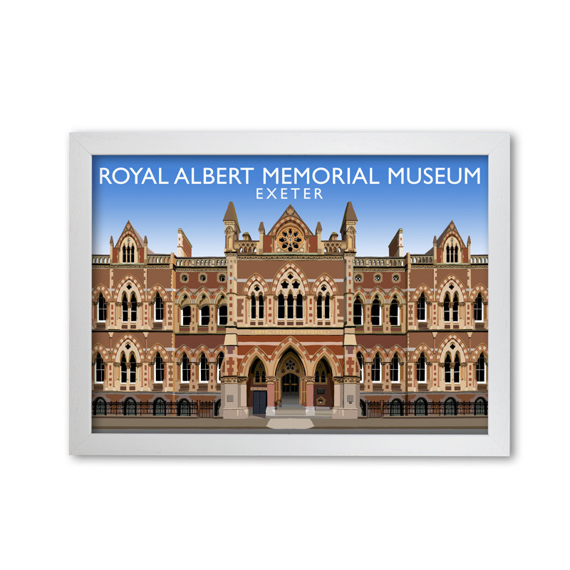 Royal Albert Memorial Museum Exeter 1 Piece Single Picture Frame Wall Art, 21 cm H x 297 cm W, White