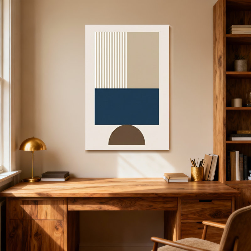 Motif abstrait de formes géométriques abstraites, H 18 po x l 12 po