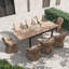 Ensemble de salle à manger de patio pour 8 personnes avec table en aluminium Blanche-2035211932