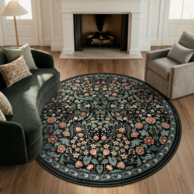 Tapis lavable à motif floral Kaldi