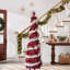 Arbre de Noël artificiel 2PCS, arbres à guirlande 5Ft pour décorations d'intérieur (rouge-blanc)