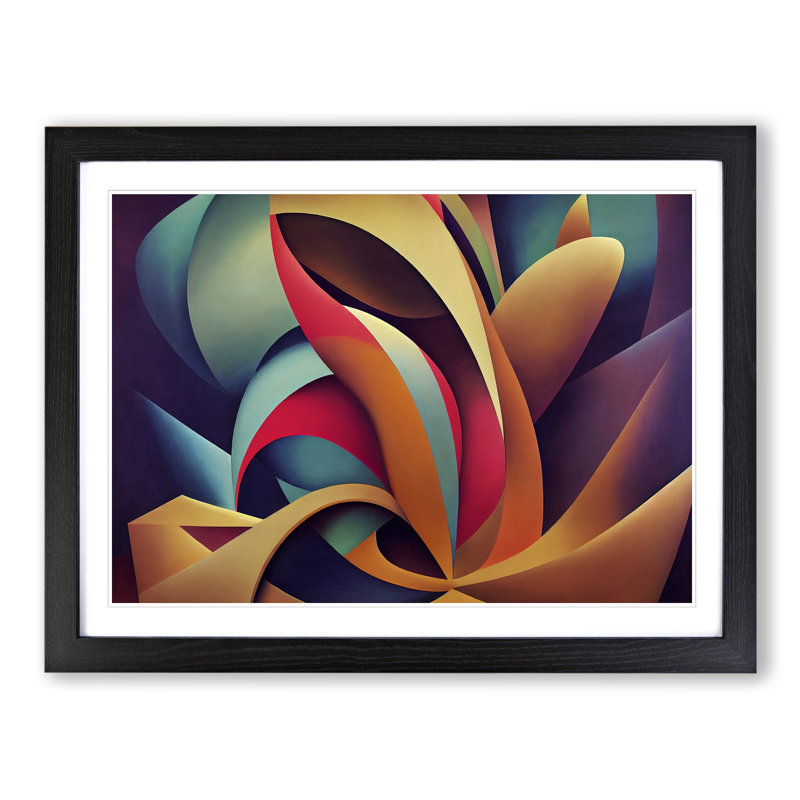 XH1022-8728X Surrealism Abstract Art Vol.1 1 Piece Single Picture Frame Wall Art, 25cm H x 34cm W x 2cm D, Black