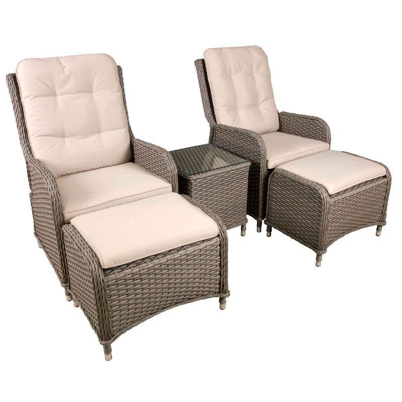 Ziyi Rattan 2 - Person Seating Group with Cushions