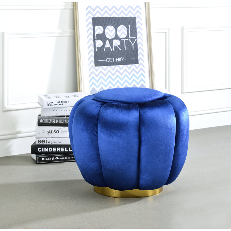 Repose-pieds standard en velours 18,5 po Erdenheim, Velours bleu