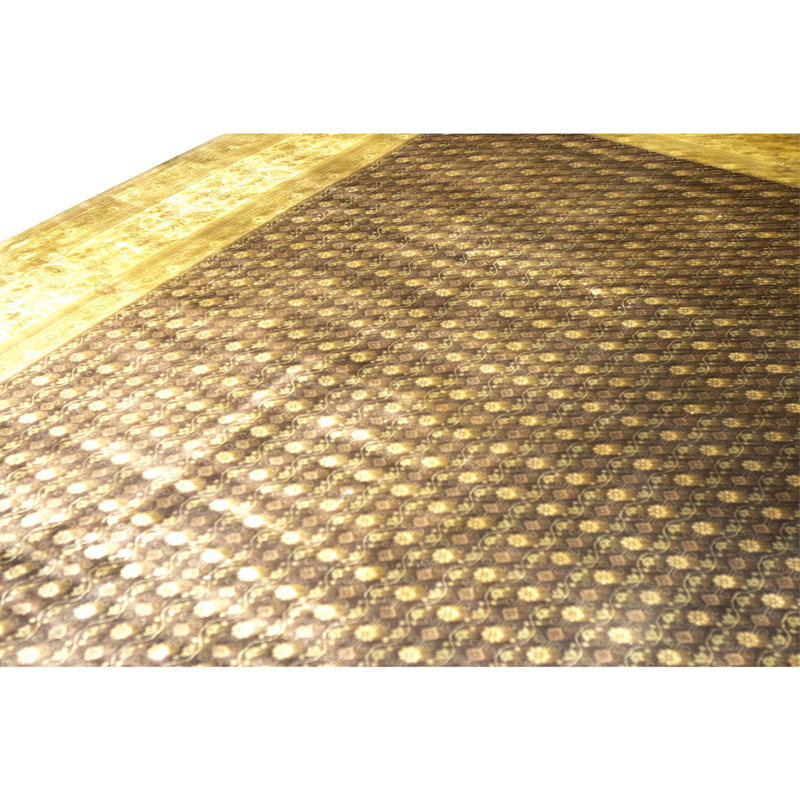 High-Quality Hand-Knotted Plum And Gold Area Rug
