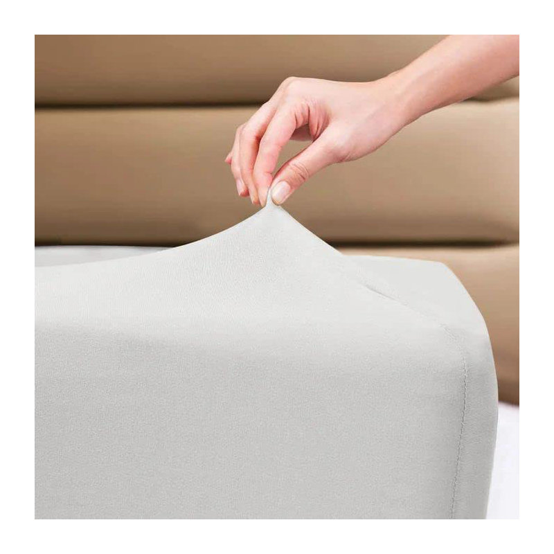 Aurelian 100% Cotton Percale Fitted Sheet, King, White