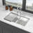 Double Bowl(50/50) Undermount Sink- 36" X 19" Double Bowl Kitchen Sink 16 Gauge With Two 10" Deep Basin